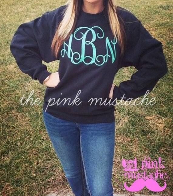 Embroidered Monogrammed Sweatshirt Extra Large Embroidery Etsy