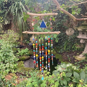 Glass Bead and Driftwood Suncatcher
