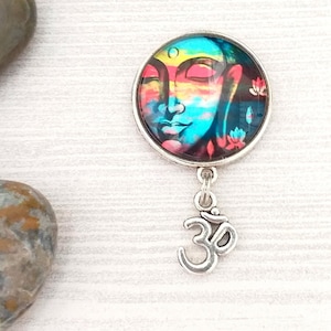 Magnete Buddha con ciondolo Om per frigorifero e schedari in metallo, accessori per lavagne bianche e nere, accessorio per calma e motivazione