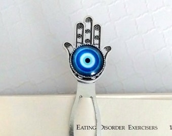 Evil Eye Bookmark Paper Book Clip, Positive Energy Paperclip, Safety from Negative Energies, Good Luck Bead Stationary to Protect from Harm