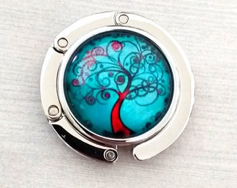 Tree of Life Purse Hook, Spiritual Tree Handbag Hanger, Yoga Bag Holder for Table, Boho and Bohemian Accessories, Natural Earth Eternal Life