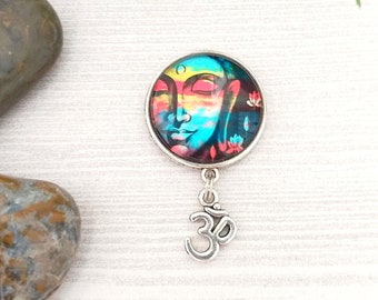 Buddha Magnet with Om Charm for Fridge and Metal Filing Cabinets, Whiteboard and Blackboard Accessories, Calmness and Motivational Accessory
