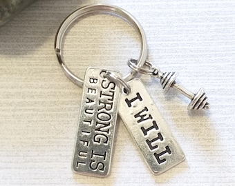 Bodybuilding Keychain, Fitness Key Chain, Gym Bag Accessories, Personal Trainer Gifts, Metal Bodybuilder Jewelry, Weight Training Motivation