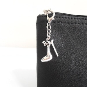 Stiletto Zipper Pull, High Heel Zipper Charm, High Heeled Shoe Keyring Clasp, Ladies Shoes Keychain Clasp, Shoe Addict Gifts, Stiletto Clip