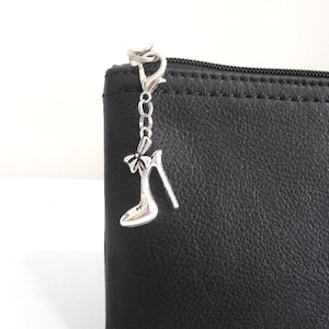 Stiletto Zipper Pull, High Heel Zipper Charm, High Heeled Shoe Keyring Clasp, Ladies Shoes Keychain Clasp, Shoe Addict Gifts, Stiletto Clip