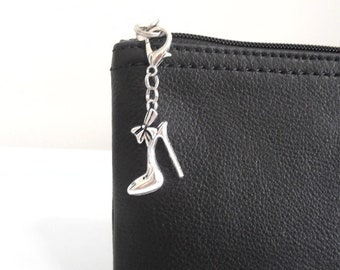 Stiletto Zipper Pull, High Heel Zipper Charm, High Heeled Shoe Keyring Clasp, Ladies Shoes Keychain Clasp, Shoe Addict Gifts, Stiletto Clip