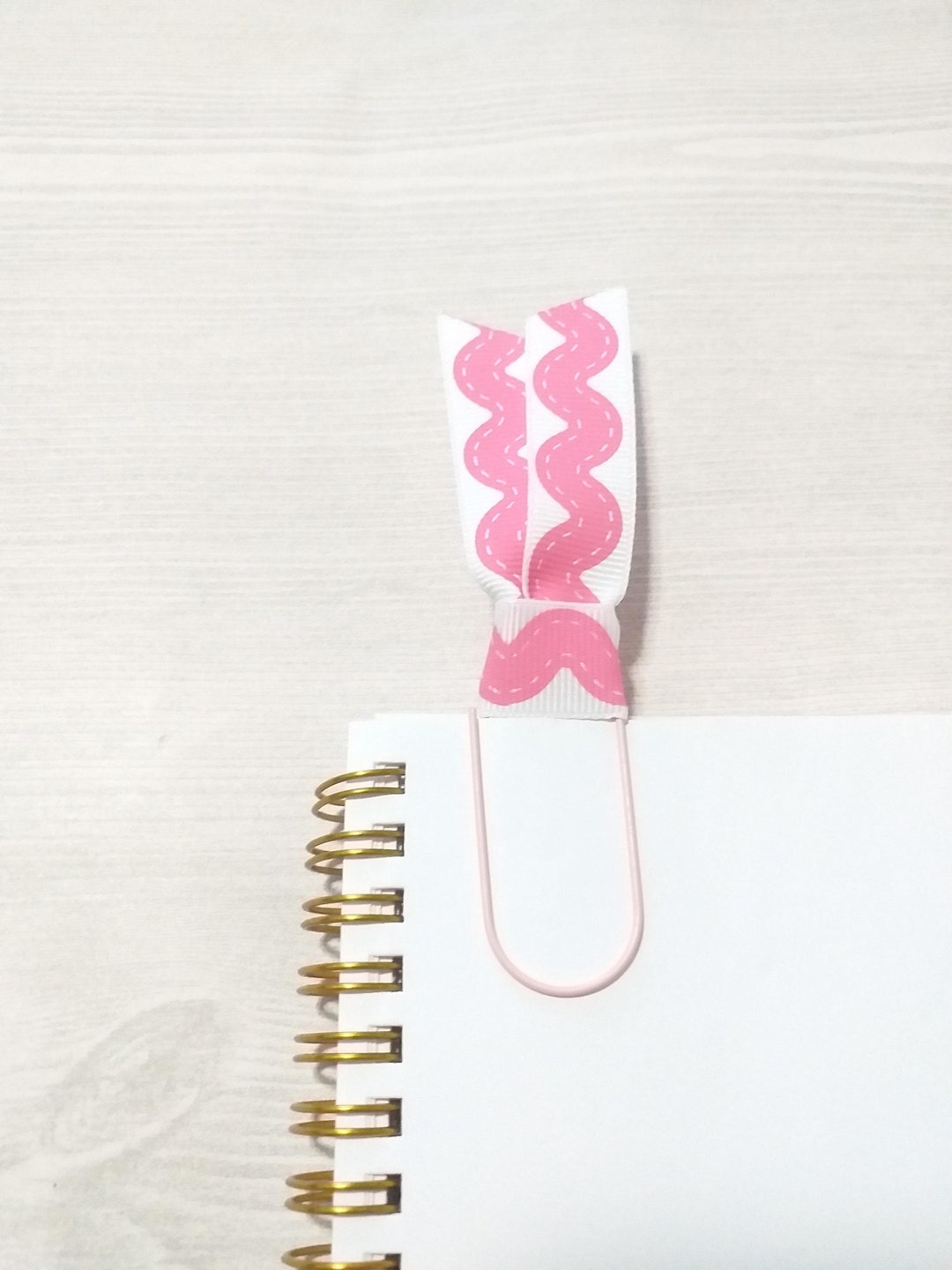 Paperclip Ribbon Bookmarks Swirl Ribbon Paperclip, Pink Wide Paper Clip, Bow Metal Bookmark, Large ...