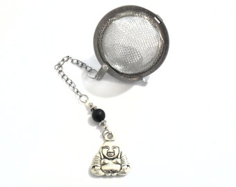 Buddha Tea Infuser, Spiritual Buddhism Loose Leaf Tea Strainer, Buddha Charm Tea Accessories, Tea Drinker Gift, Yoga and Meditation Pendants