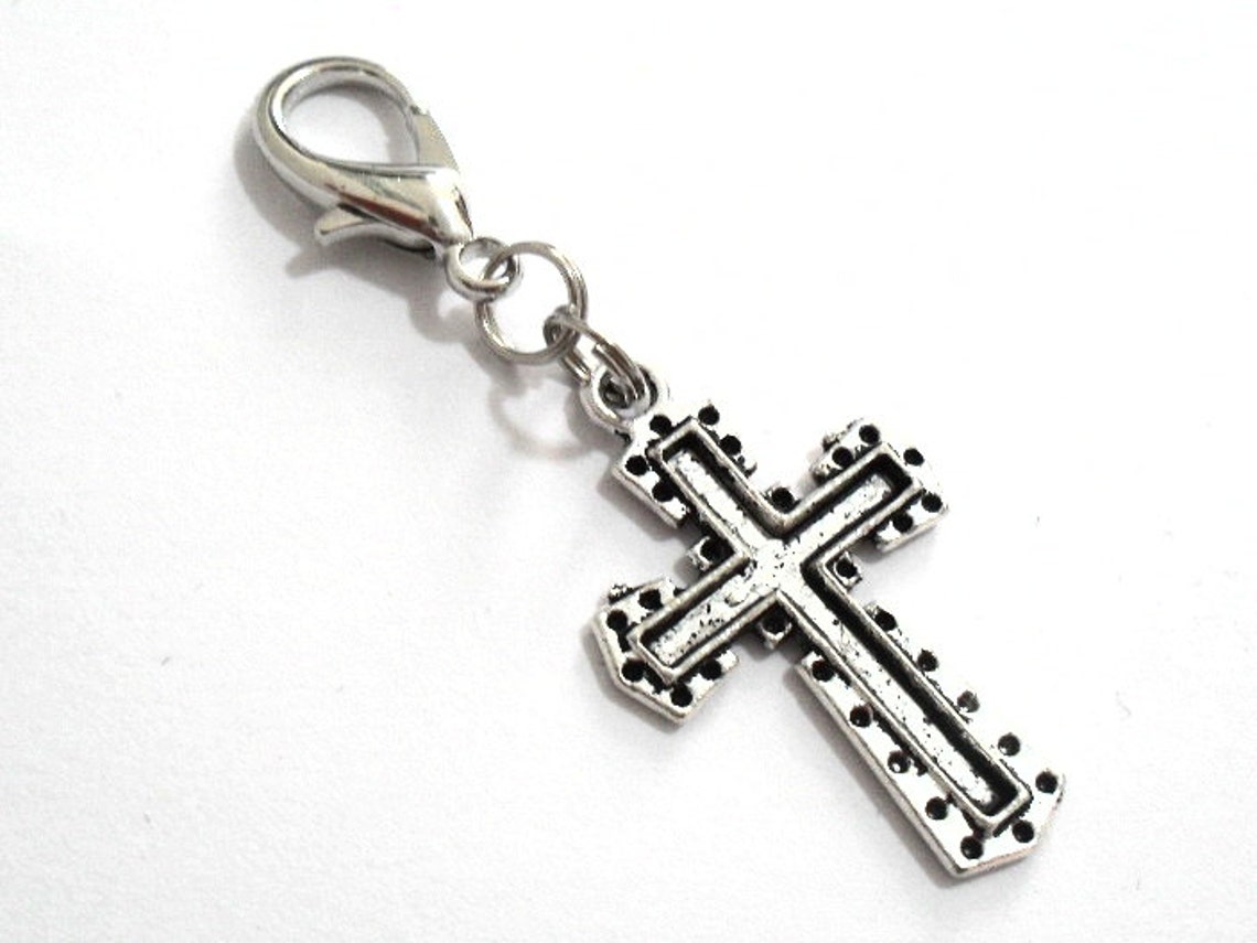 Cross Zipper Pull Cross Zipper Charm Religious Keyring Etsy