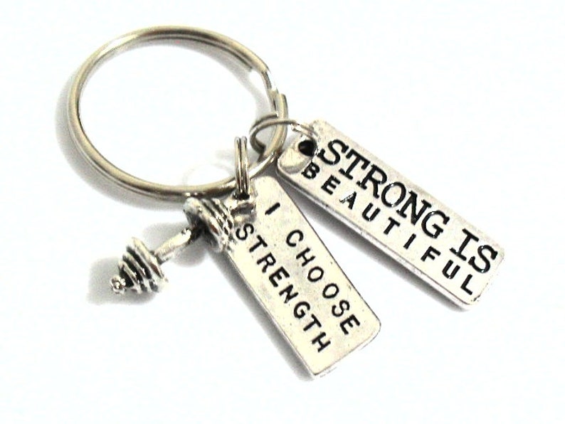 Dumbbell Keychain, Bodybuilder Key Chain, Gym Bag Accessory, Personal ...