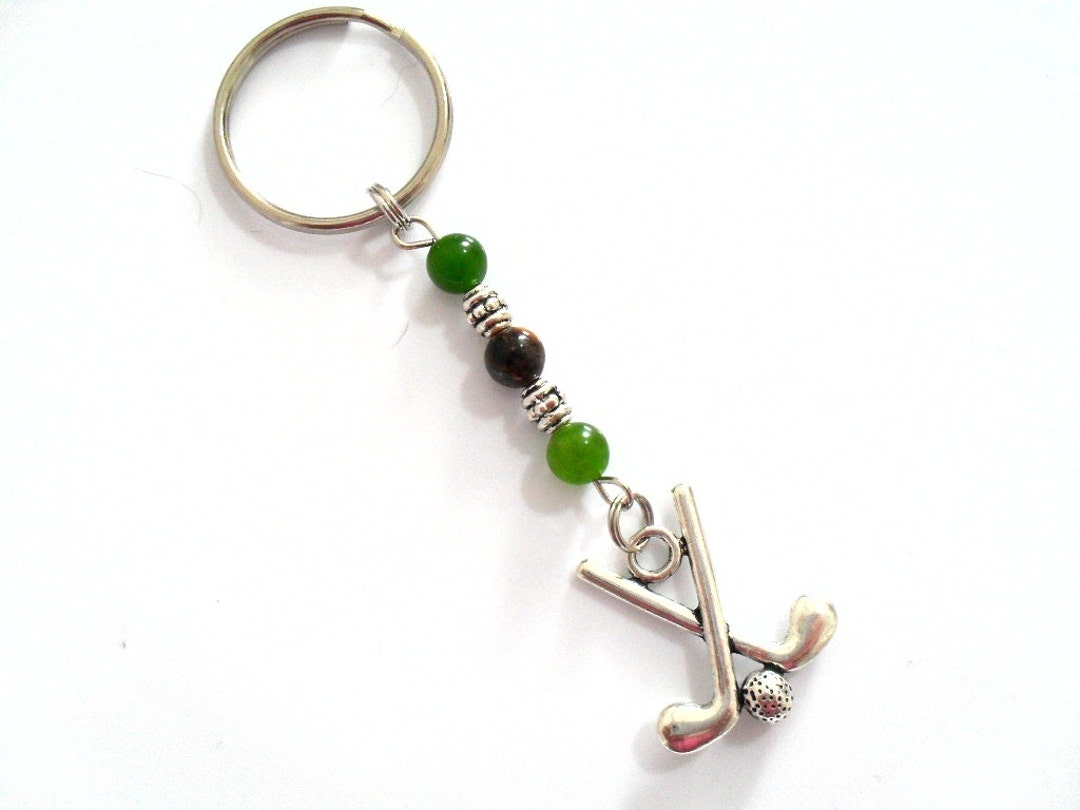 Stone Pointed Enamel 18 Golf Hole Keychain Bag Charm main image 0