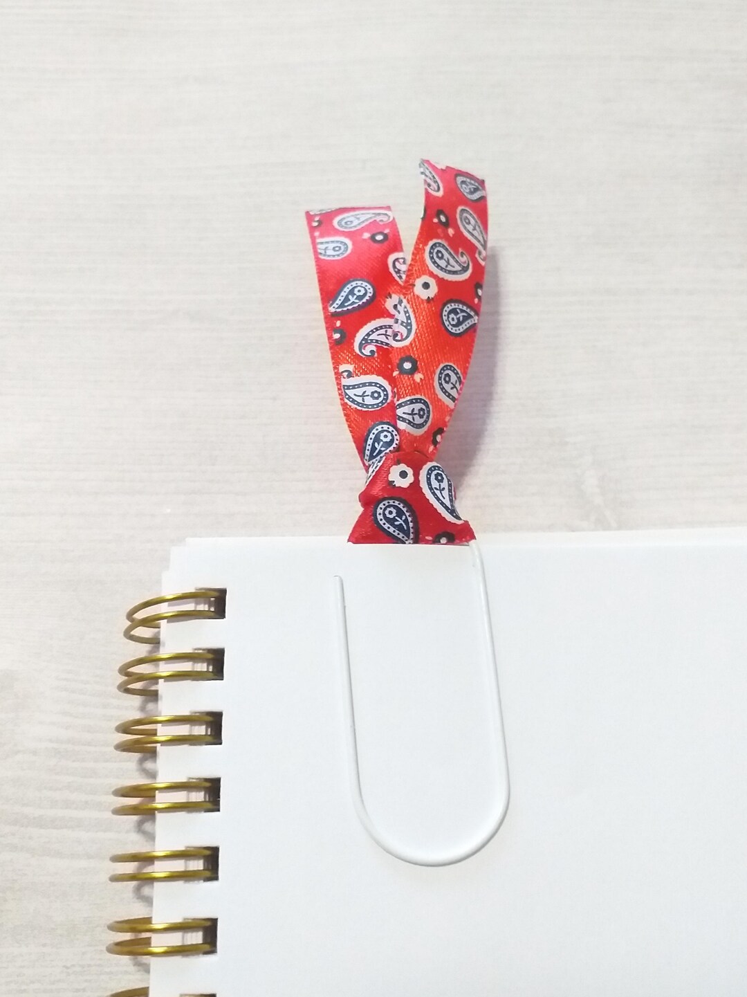 Paperclip Ribbon Bookmarks Paisley Print Ribbon Paperclip, White Wide Paper Clip, Colorful Bow ...