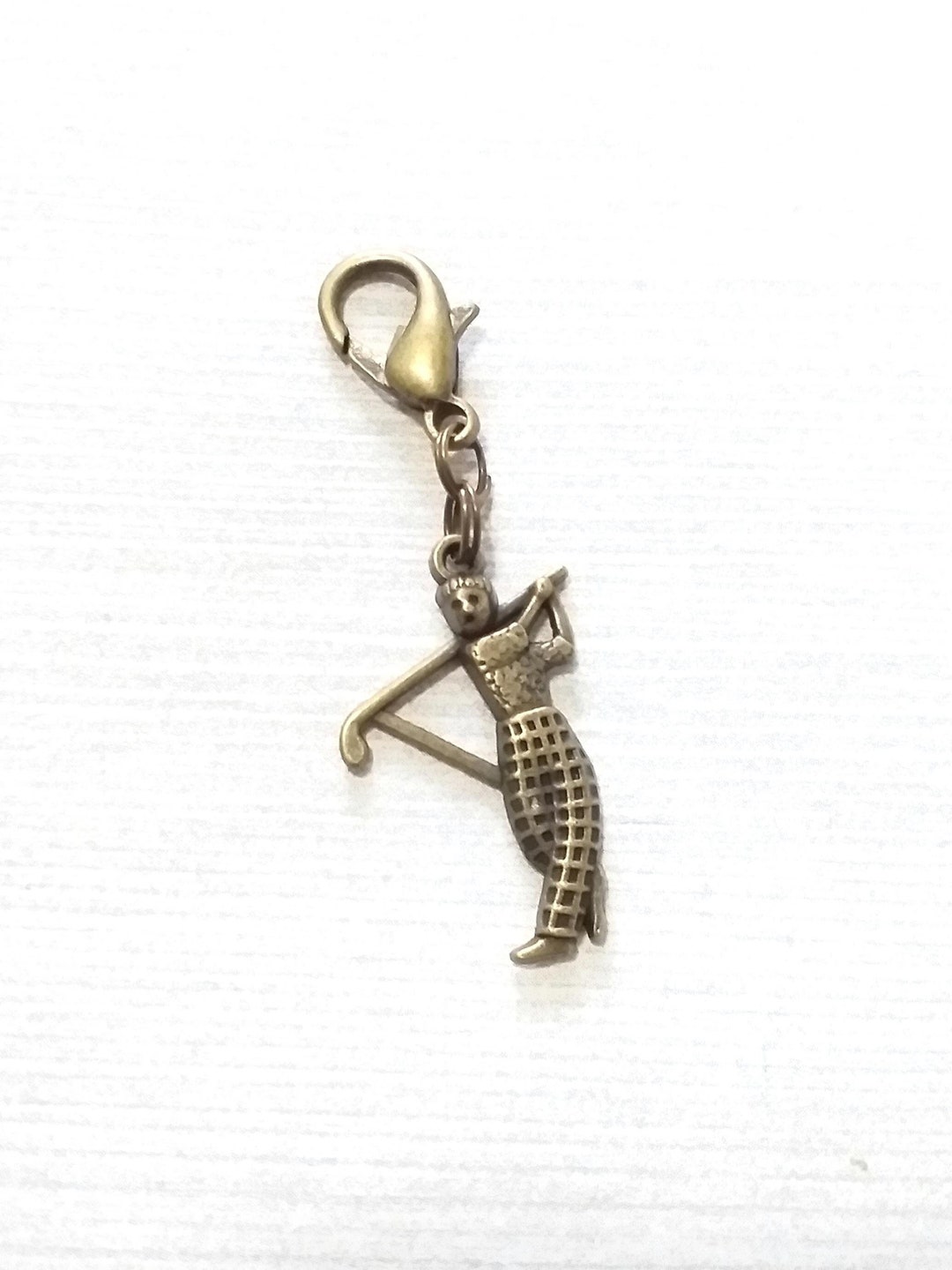 Golf Charm Zipper Pull or Keyring Clip, Golfer Bag Jewelry Keychain ...
