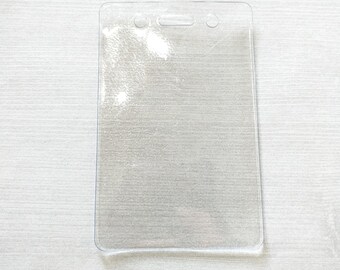 5Pcs/Lot Horizontal ID Name Tag Badge Holders With Lanyards - Transparent Waterproof Plastic Work Card Protective Covers I.157000931