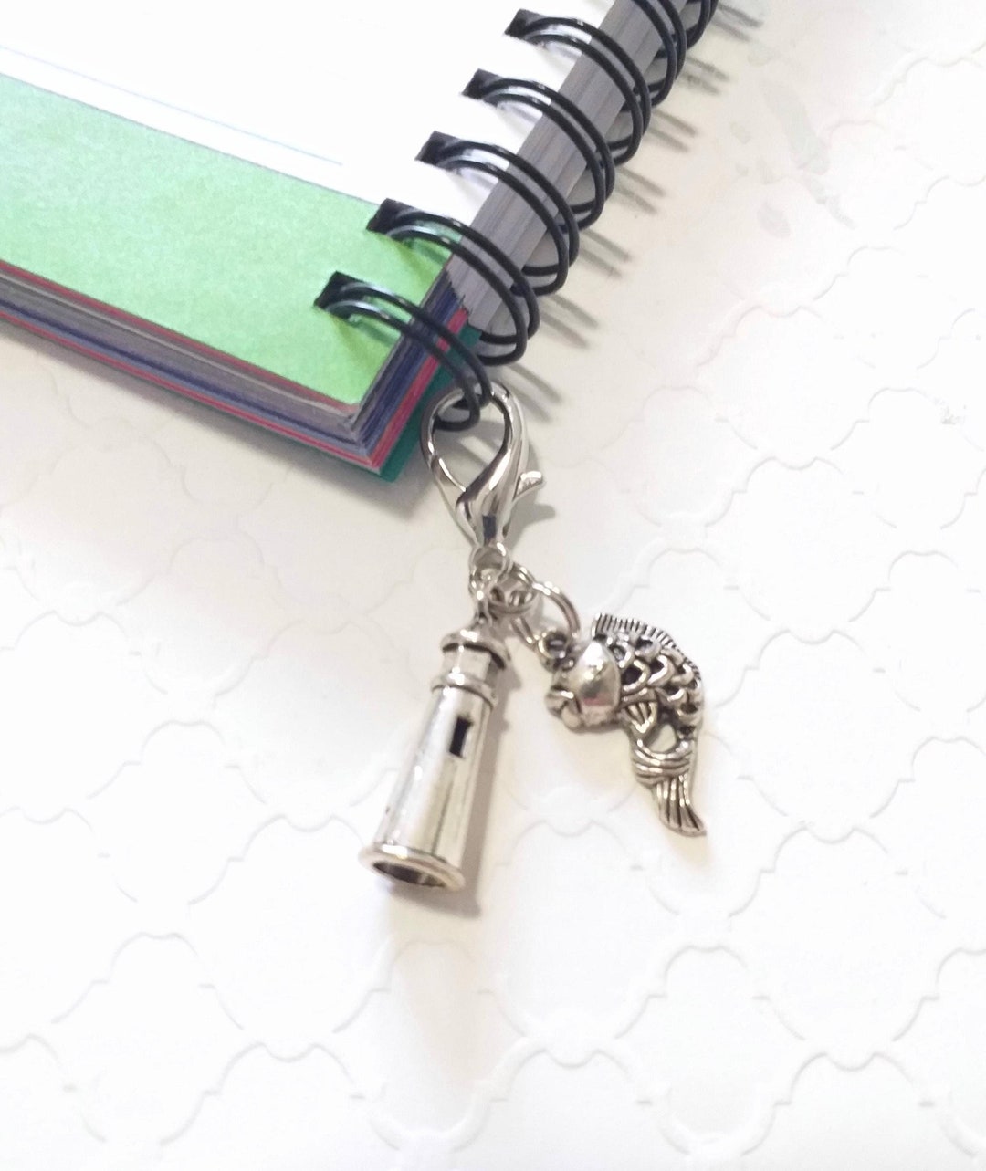 Lighthouse Key Chain Lighthouse Planner Charm, Seashore Key Chain Clip, Coastal Lighthouse ...