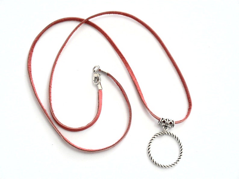 Pink Eyeglass Lanyard Medium Pink Leather Lanyards Simple Etsy