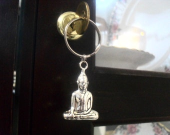 Buddha Keychain, Spirit Key Chain, Yoga Mindfulness Buddhism Meditation Car Accessories, Buddhist Relaxation Pose, Spiritual Awareness