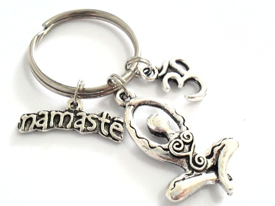 Yoga Keychain Fertility Goddess Keychains With Om Charm Etsy