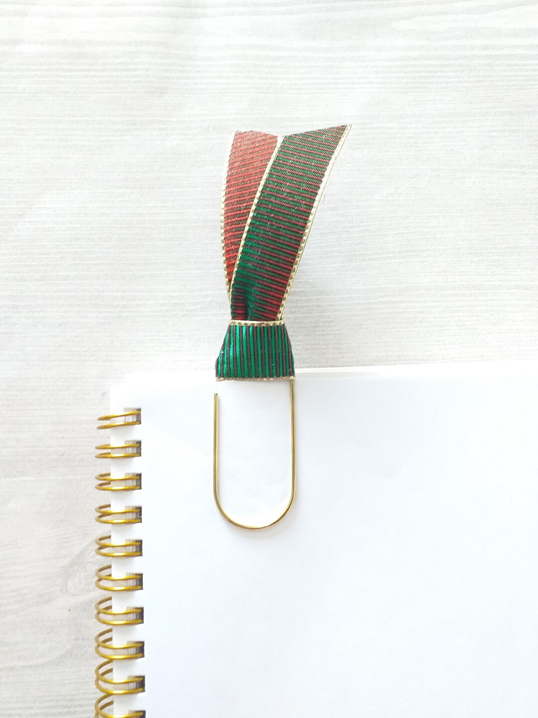 Paperclip Ribbon Bookmarks Color Shifting Ribbon Paperclip, Christmas Gold Wide Paper Clip ...