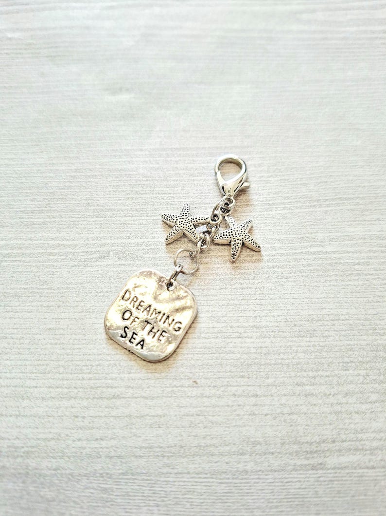 Beach Planner Clip, Starfish Charms Keychain Clasp, Sea Ocean Tropical Pendants Zipper Pull and Key Chain Accessories, Spiral Binder Gifts image 13