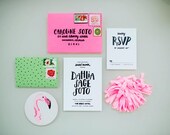 Letterpress Flamingo Coasters (12)
