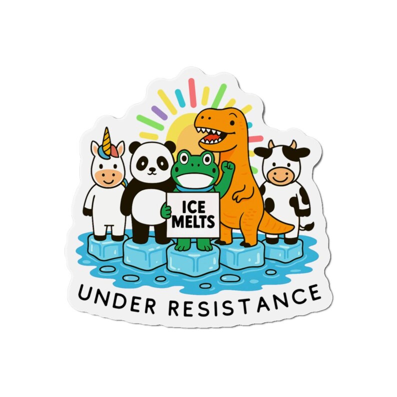 Anti-ICE Animal Protest Die Cut Magnet | Political Activist image 8
