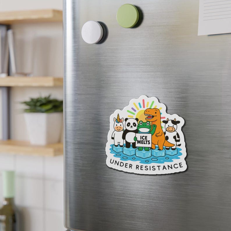Anti-ICE Animal Protest Die Cut Magnet | Political Activist image 3