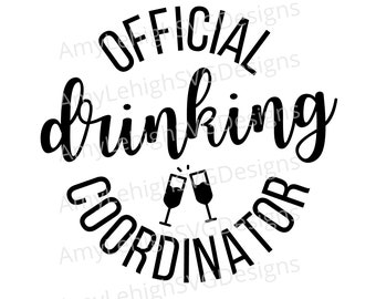 SVG oficial de coordinador de bebidas: Happy Hour para Cricut Silhouette (descarga digital)