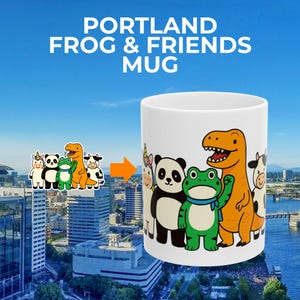 Portland Frog & Friends Protest Mug, Animal Activist Gift, Political