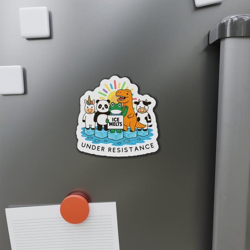 Anti-ICE Animal Protest Die Cut Magnet | Political Activist image 2