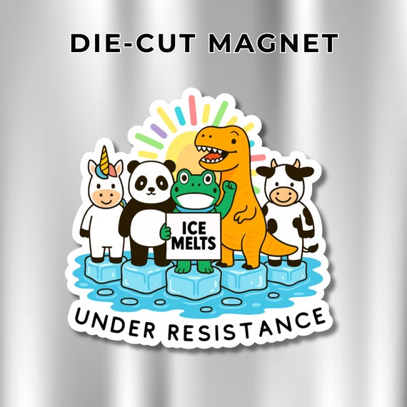 Anti-ICE Animal Protest Die Cut Magnet | Political Activist