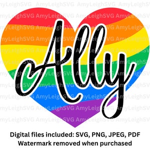 Ally, Gay Pride digitaal bestand voor Cricut, Silhouette, om af te drukken, enz.