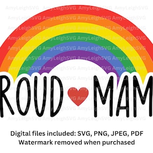 Proud Mama, fichier numérique Pride pour Cricut, Silhouette, à imprimer, etc.