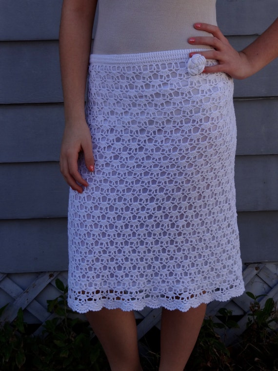 Small Crocheted Skirt, Boho Skirt, Hand Crocheted,