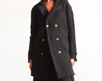 1990s Comme des Garçon Asymmetrischer Rock-Set in schwarz