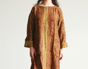 1970s Deadstock Indian Cotton Print Kaftan