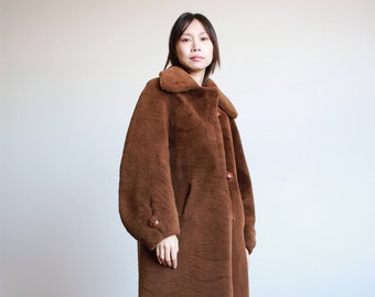 1960s Brown Faux Fur Teddy Coat