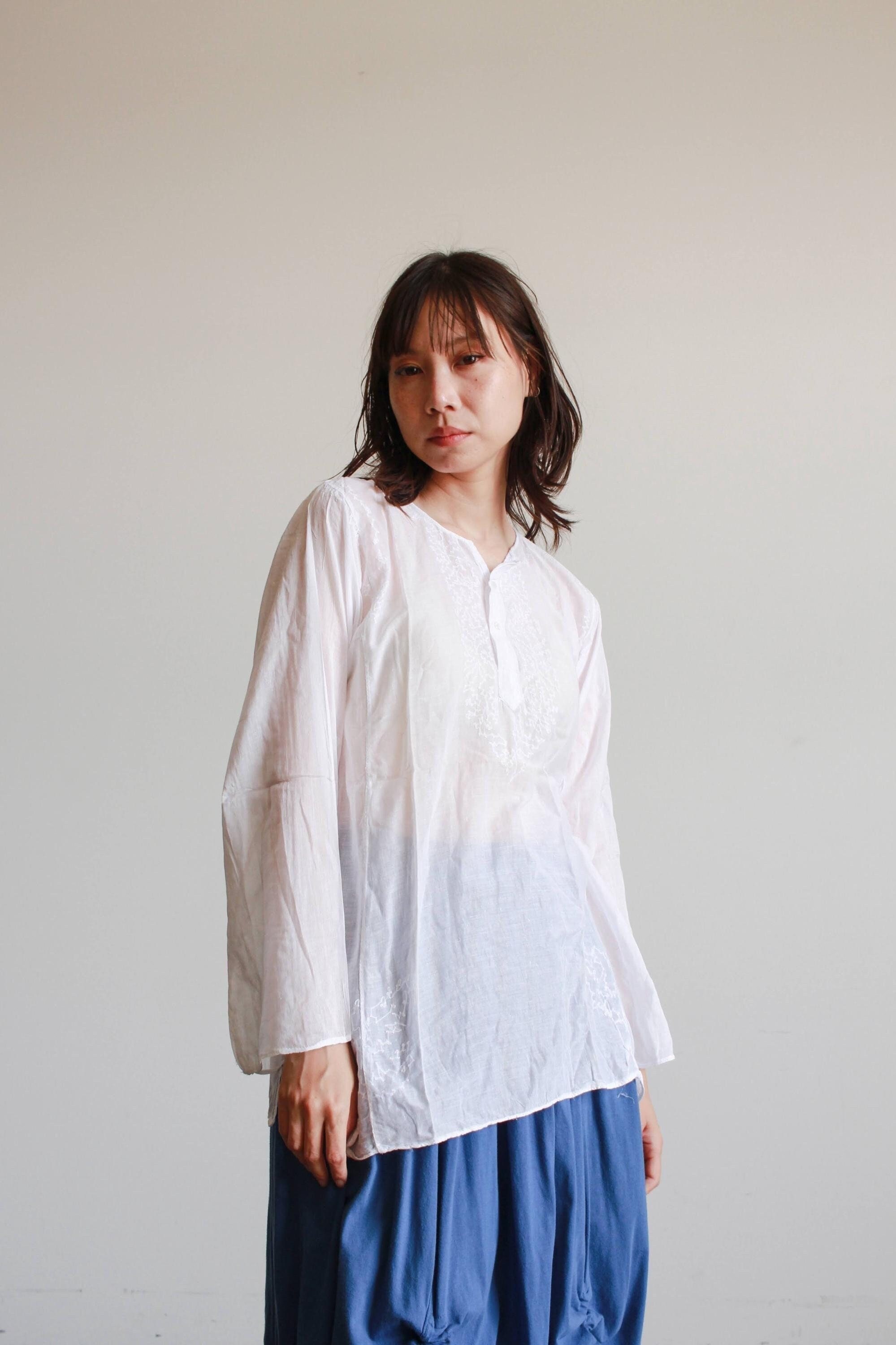 1970s Deadstock White Cotton Embroidered Blouse - Etsy