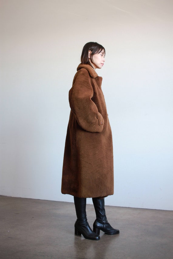 1960s Brown Faux Fur Teddy Coat - image 3