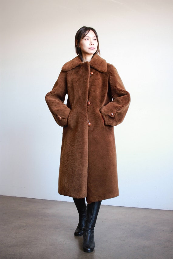 1960s Brown Faux Fur Teddy Coat - image 2