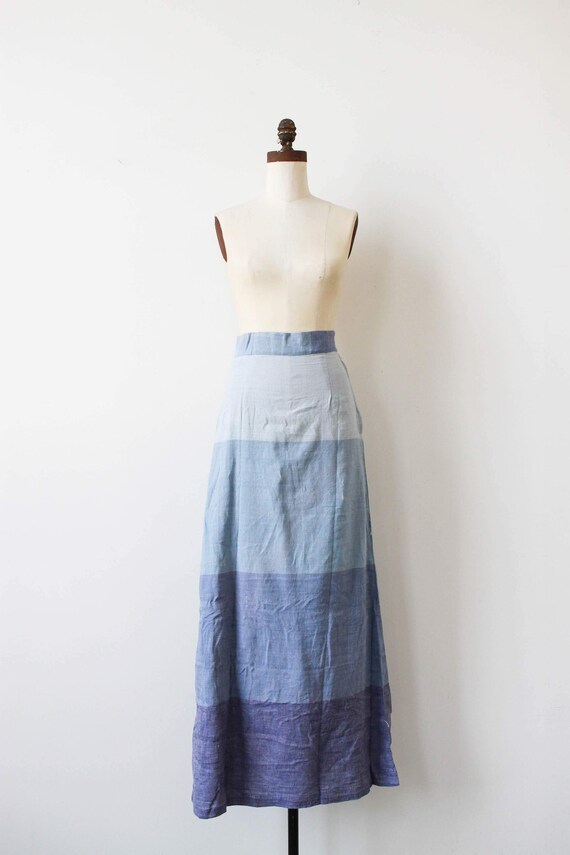 vintage 1970s deadstock cotton ombre maxi skirt