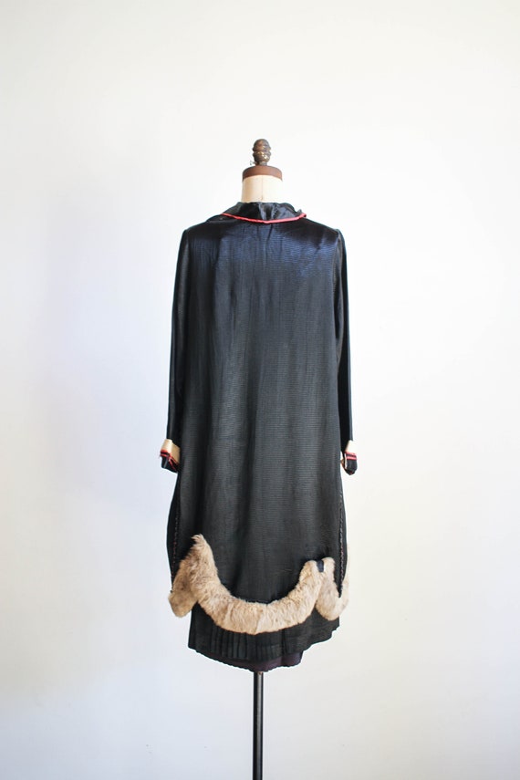 antique rare 1920s silk fur-trimmed dress set - image 9