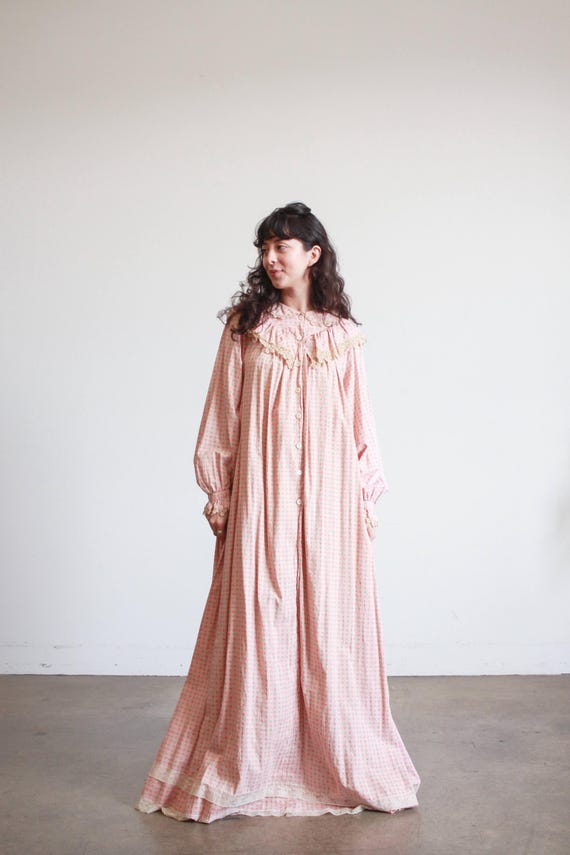 1800s Pink Cotton Calico Topper Dress