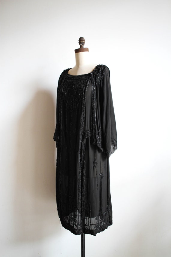 antique edwardian chiffon layered beaded dress