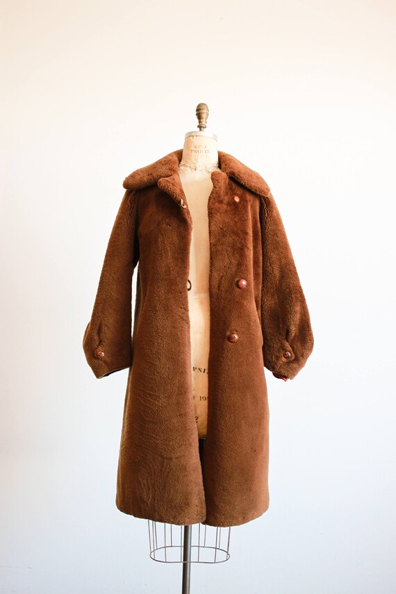 1960s Brown Faux Fur Teddy Coat - image 6
