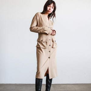 2000s Bottega Veneta Trench Button Down Dress image 2