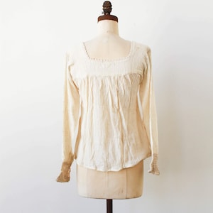 vintage 1970s deadstock indian gauzy long sleeve blouse image 5