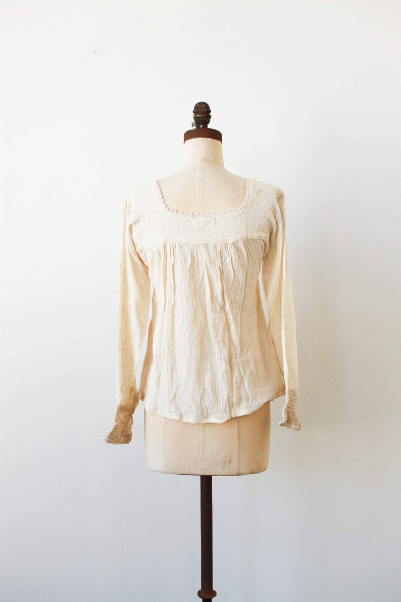 vintage 1970s deadstock indian gauzy long sleeve blouse image 5