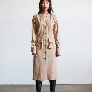 2000s Bottega Veneta Trench Button Down Dress image 3