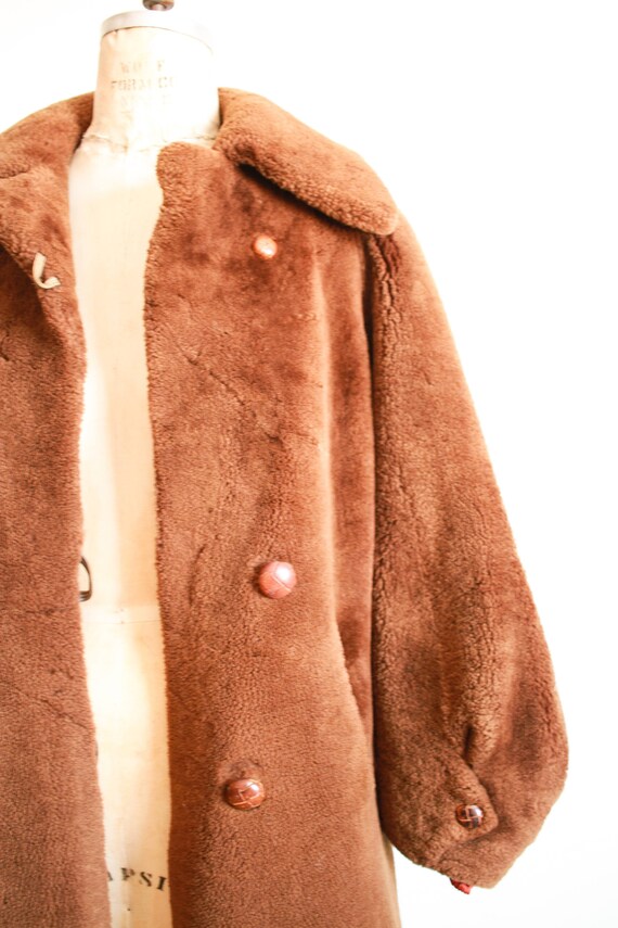 1960s Brown Faux Fur Teddy Coat - image 5
